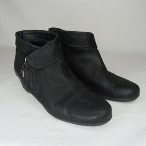 Abeo Black Lather MILA Ankle Boots Women's 8